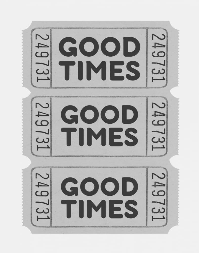 Good Times Tickets by Jolly and Dash — canvas wall art