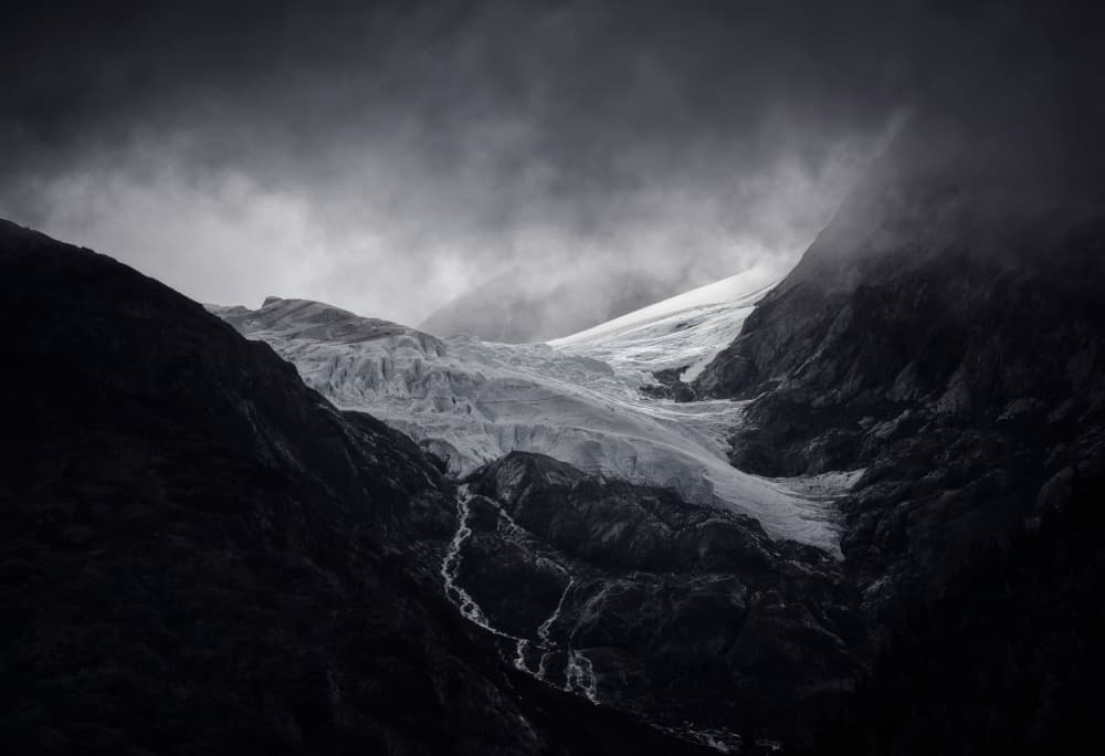 Dark Mountain Glacier by Michael Zheng — canvas wall art