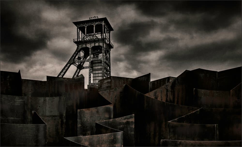 Dramatic Mine Tower by Gilbert Claes — canvas wall art