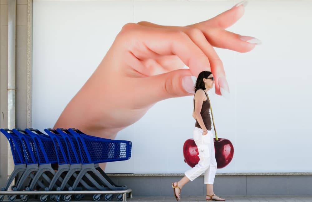 Playful Giant Hand Cherry by João Castro — canvas wall art