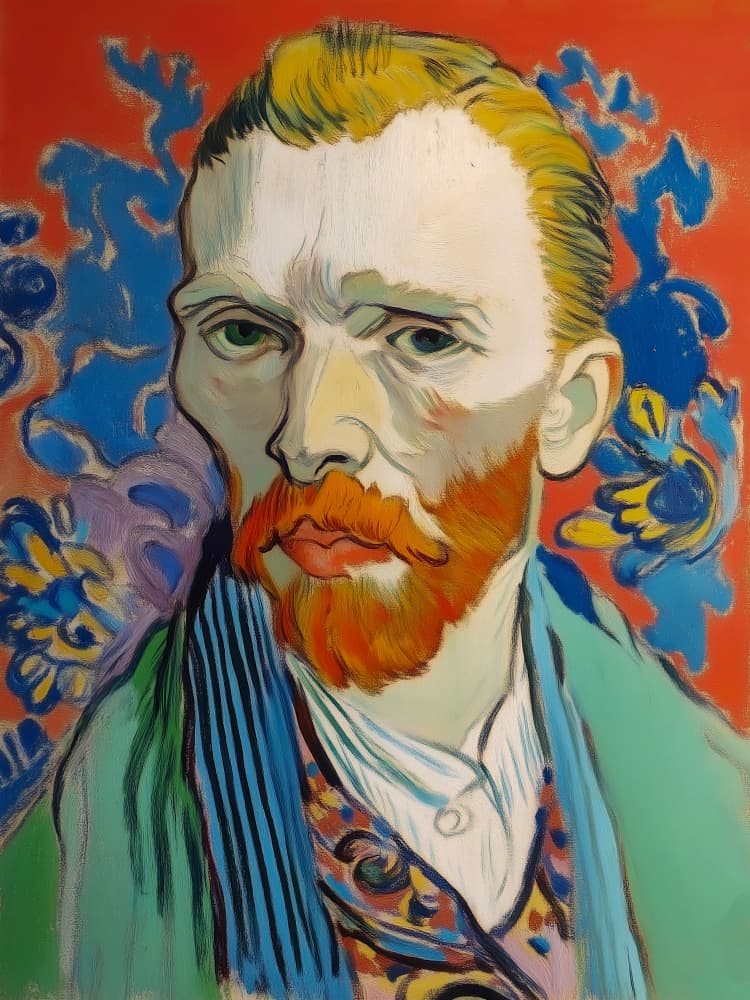 Intense Red Bearded Man by CATS AND DOTZ — canvas wall art