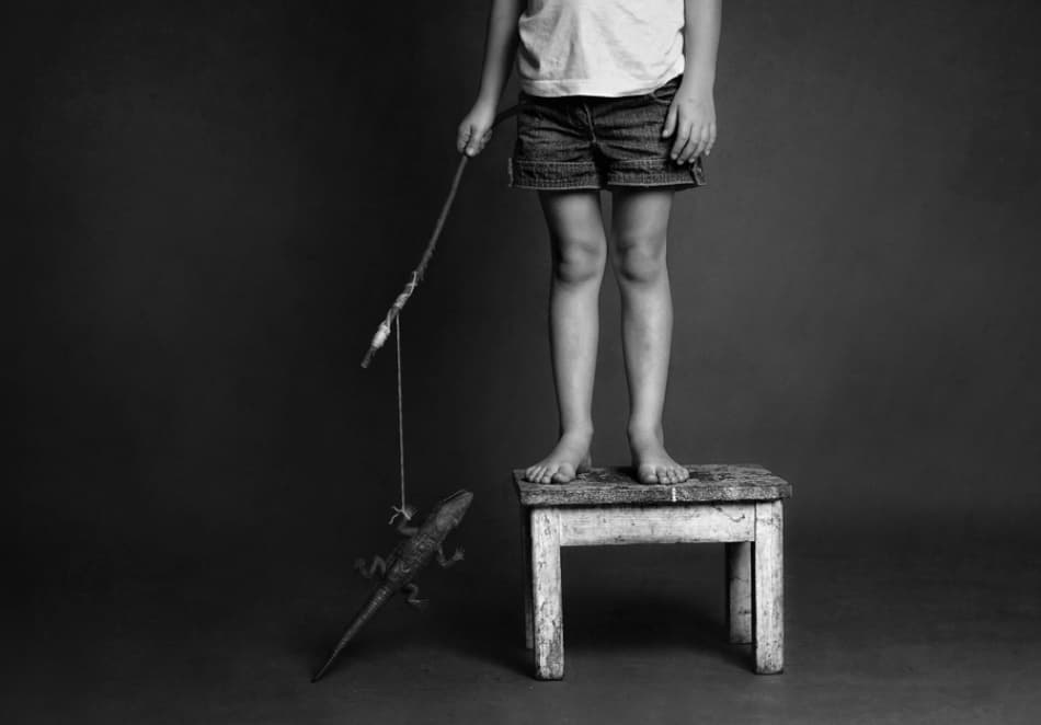 Child With Toy Alligator by Monique — canvas wall art