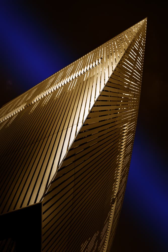 Golden Geometric Architecture by Marc Huybrighs — canvas wall art