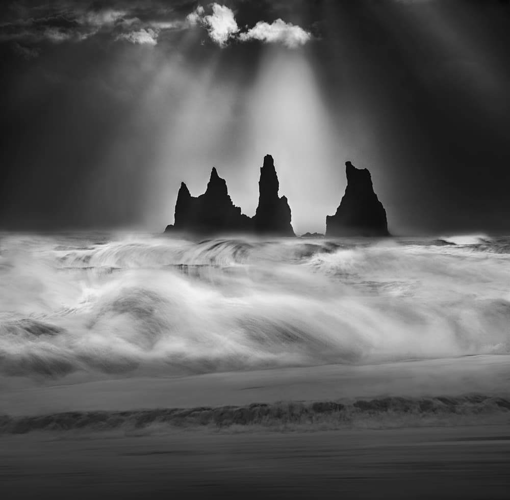 Light Rays Ocean Stacks by Peter Svoboda MQEP — canvas wall art