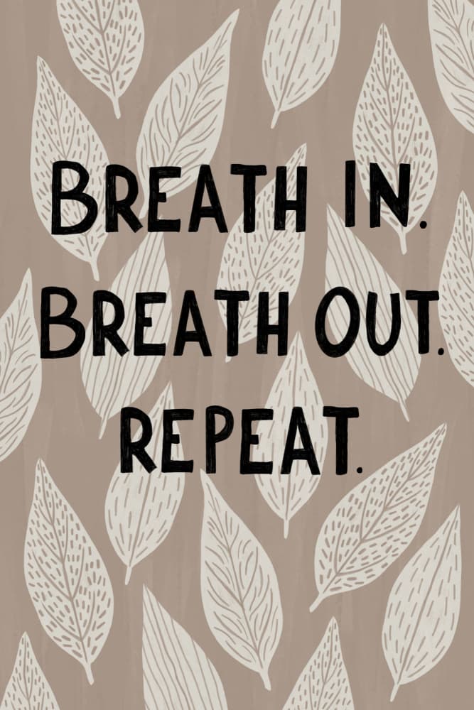 Mindful Breathing Leaves by EMELIEmaria — canvas wall art