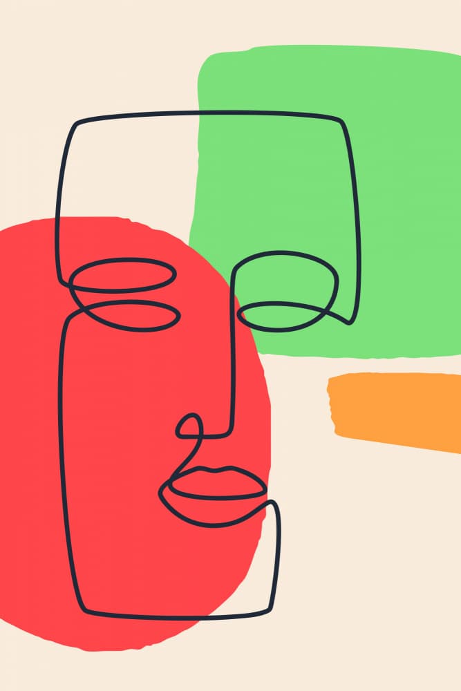 Colorful Abstract Face by jay stanley — canvas wall art