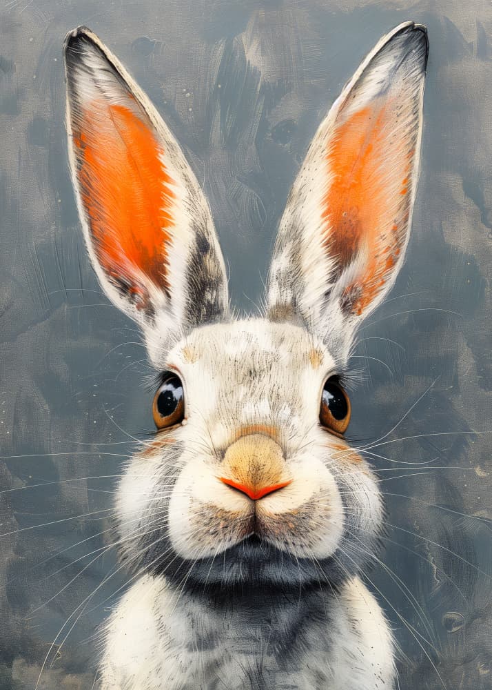 Adorable Bunny Portrait by Justyna Jaszke — canvas wall art