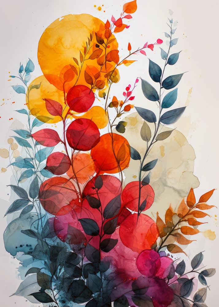 Vibrant Autumn Leaves by Justyna Jaszke — canvas wall art