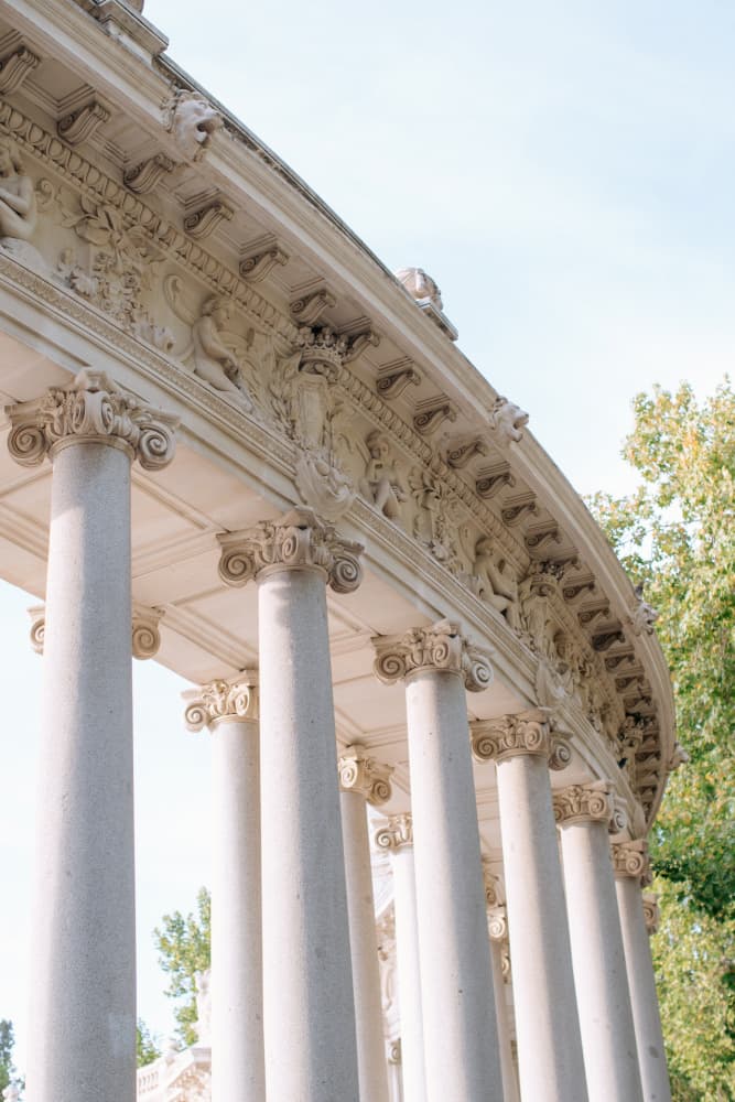 Curved Classical Colonnade by Claudia Casal — canvas wall art