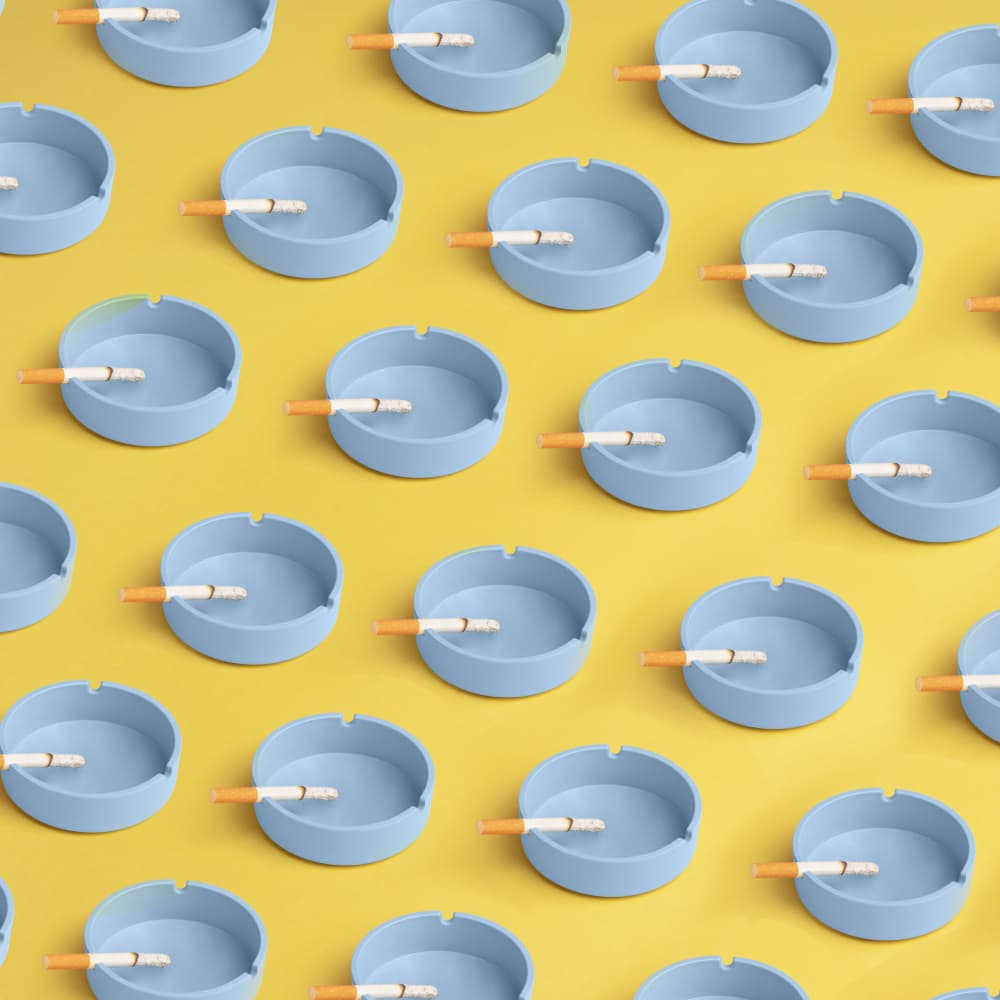 Cigarettes and Ashtrays Pattern by Julia Ramiro — canvas wall art