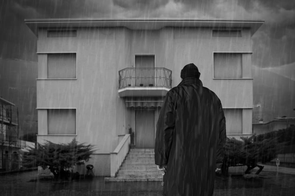 Lonely Man In Rain by Mister Solo — canvas wall art