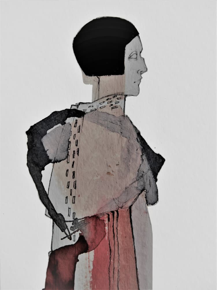 Modern Woman Profile by Doris Schmitz — canvas wall art