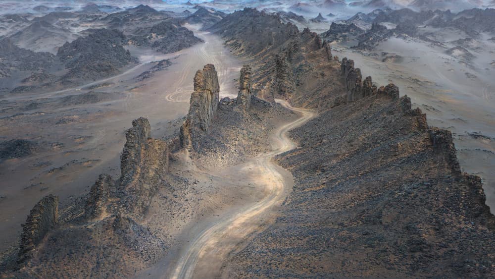 Desert Spires Road by Leah Xu — canvas wall art