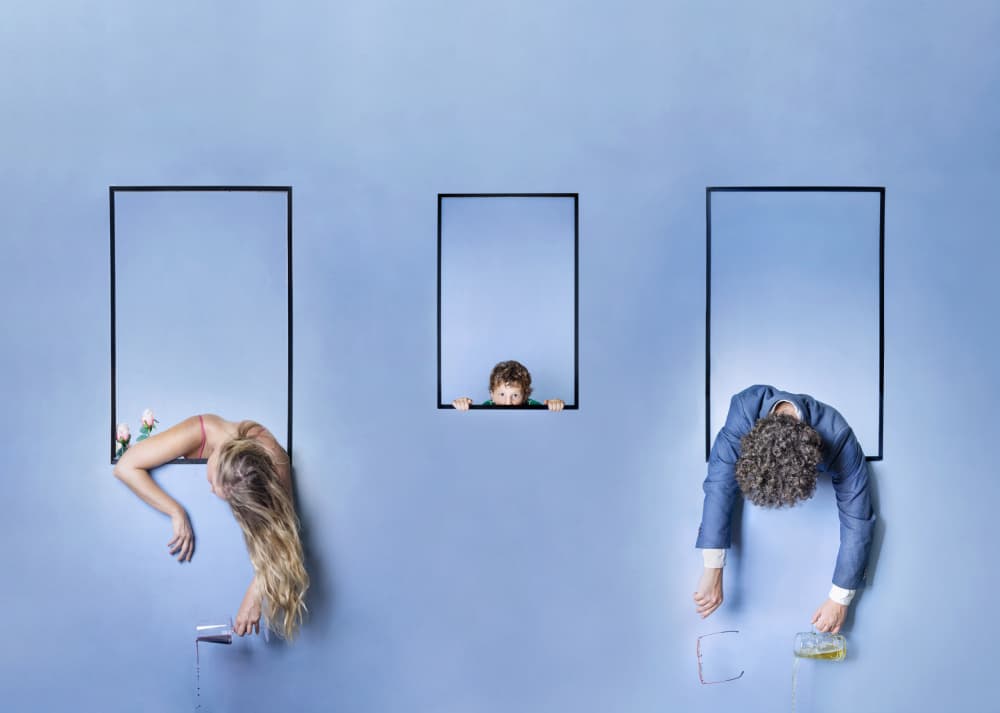 Family Through Frames by Michael Allmaier — canvas wall art