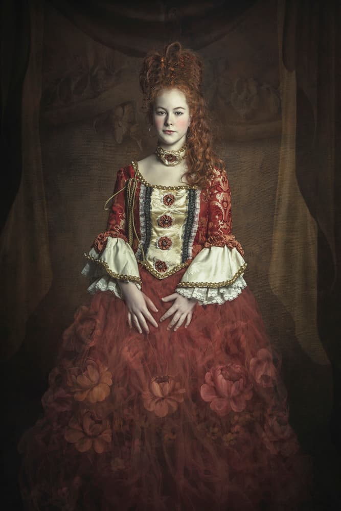 Rococo Redhead Portrait by Carola Kayen-Mouthaan — canvas wall art