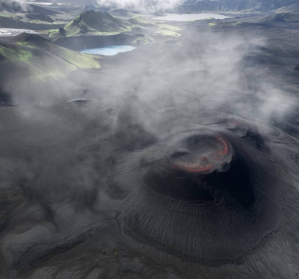 Glowing Volcanic Crater by Stan Huang — canvas wall art