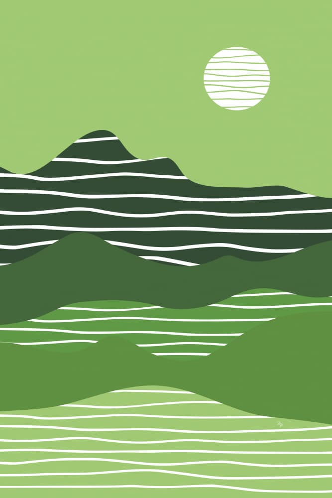 Serene Green Mountains by Martina — canvas wall art