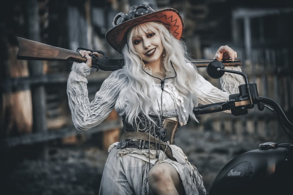 Steampunk Girl with Rifle by KOIKI — canvas wall art