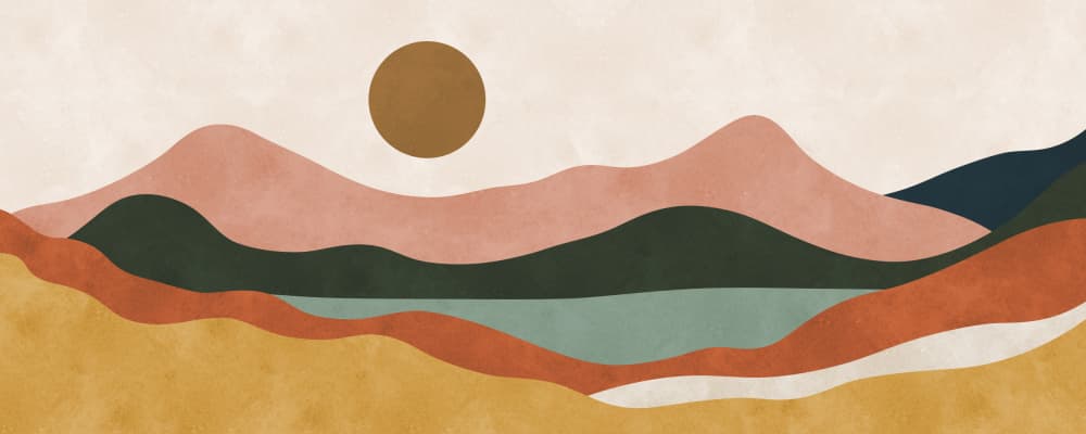 Boho Mountain Landscape by Vitor Costa — canvas wall art