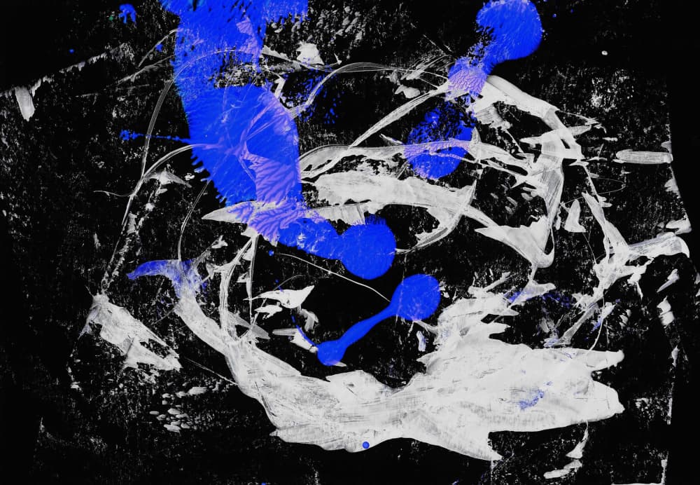 Dynamic Blue Paint Splashes by Santhosh ch — canvas wall art