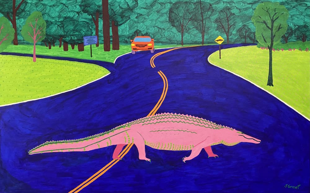 Gator Crossing by Sue Graef — canvas wall art