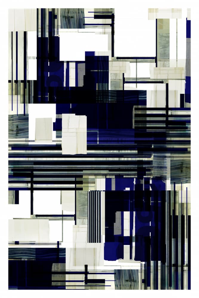 Dynamic Blue Geometry by cartissi — canvas wall art
