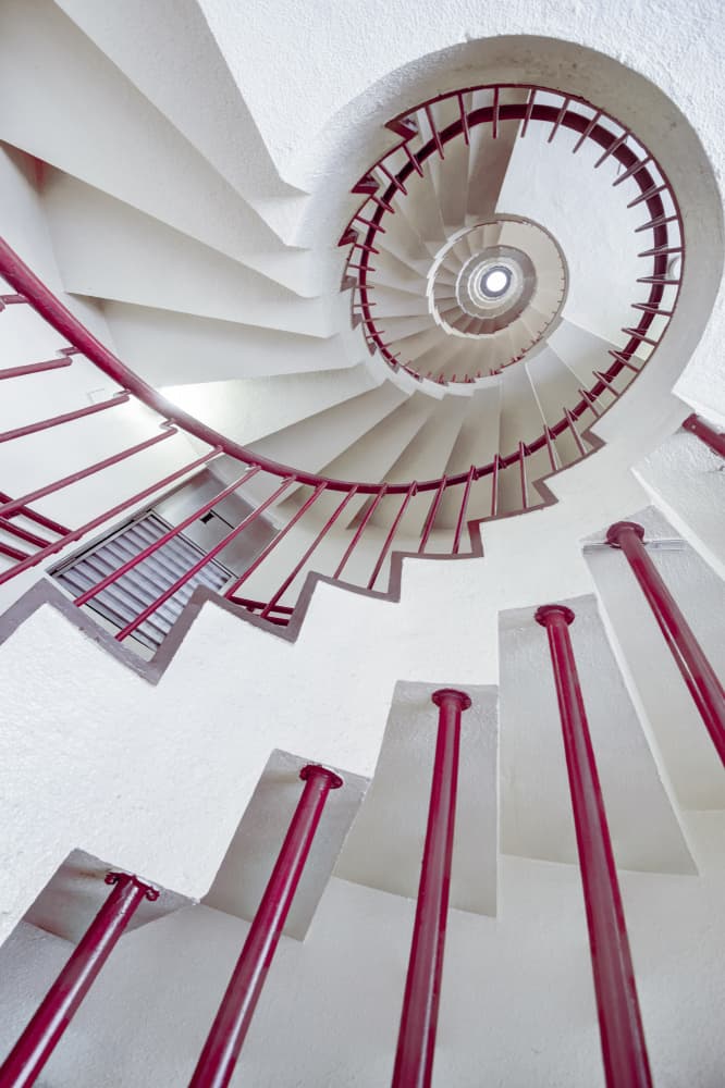 Red Spiral Ascent by Tomoshi Hara — canvas wall art