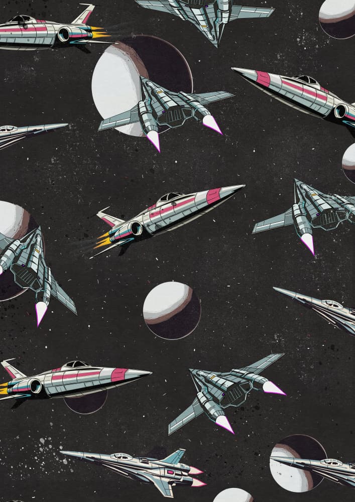 Futuristic Space Fleet by Nicholas — canvas wall art