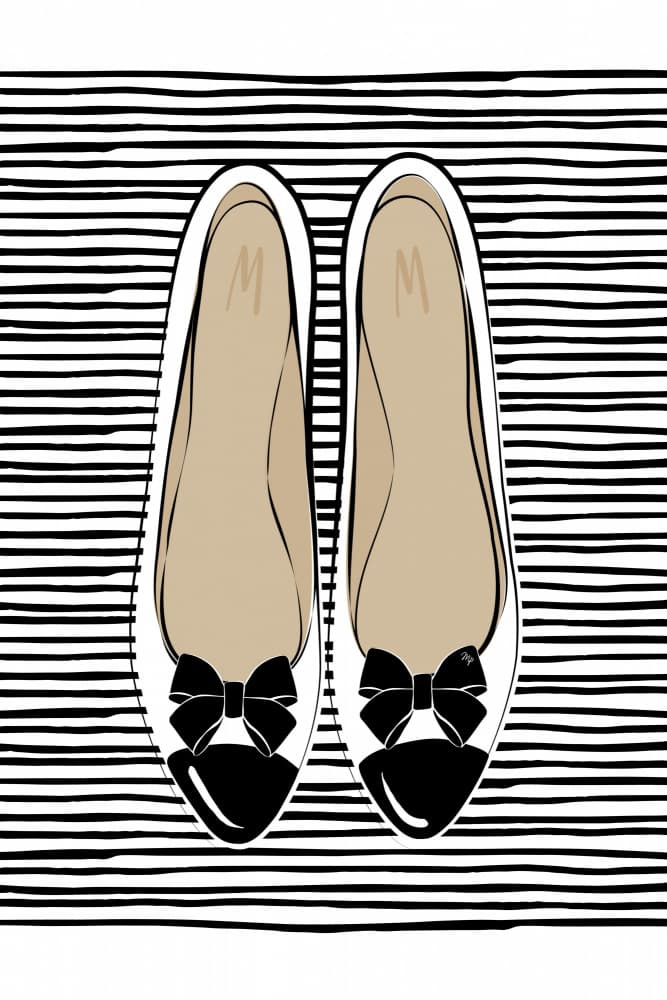 Chic Striped Ballet Flats by Martina — canvas wall art