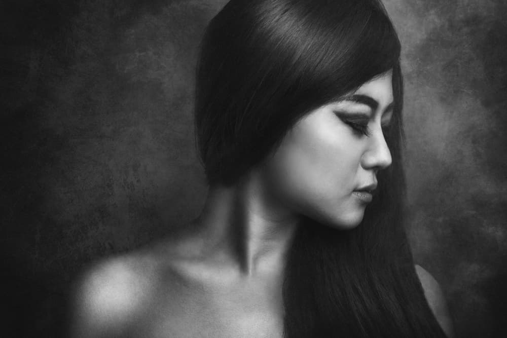 Serene Black White Profile by Ivan Marlianto — canvas wall art