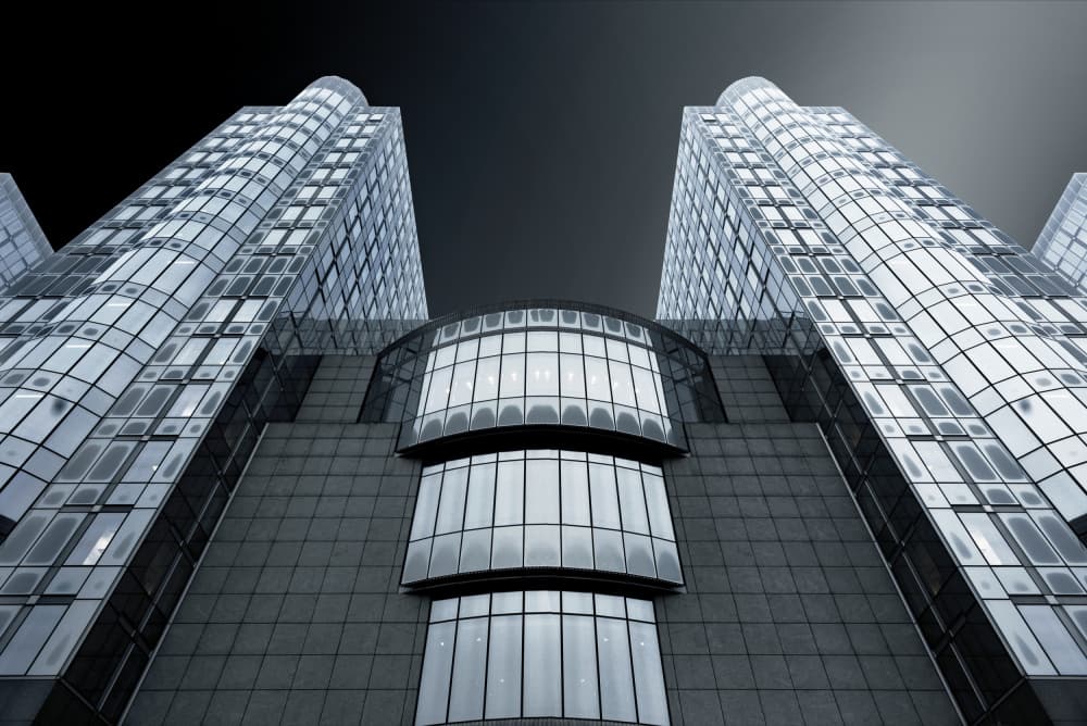 Modern Glass Skyscrapers by Jorge Pimenta — canvas wall art