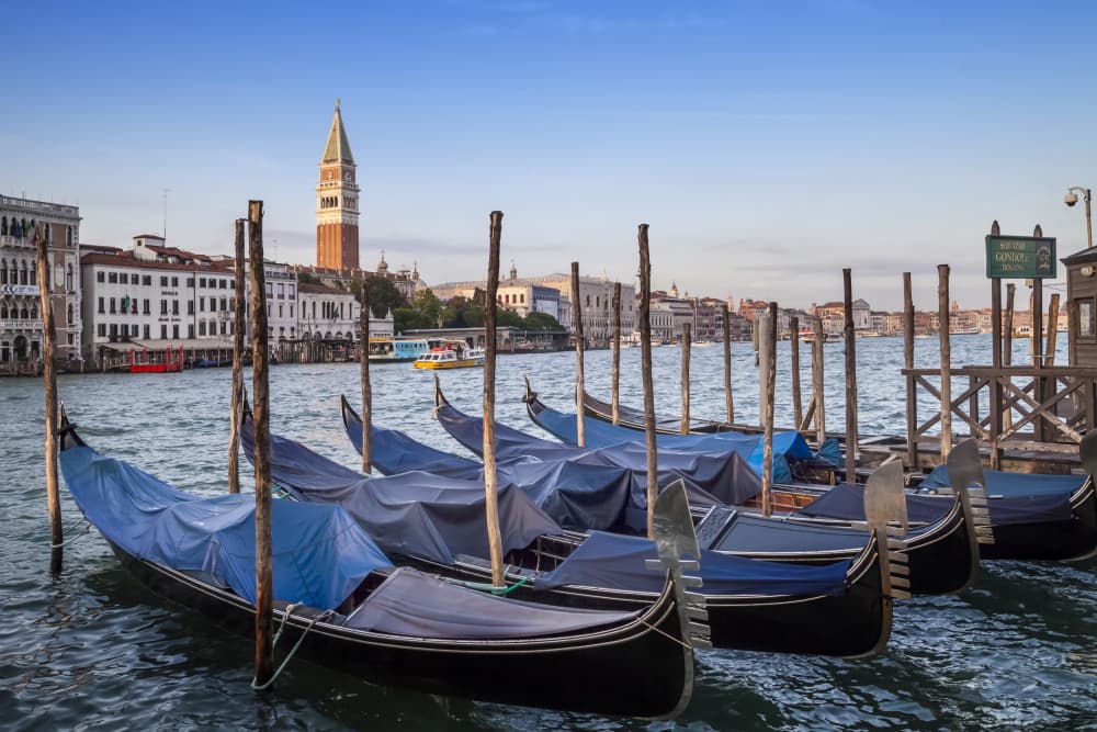 Venice Grand Canal Gondolas by Melanie Viola — canvas wall art