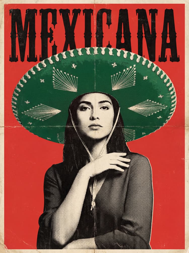 Mexicana Sombrero Portrait by Andreas Magnusson — canvas wall art