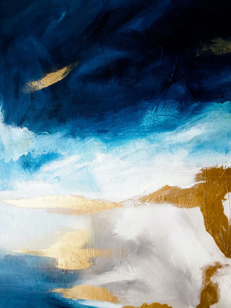 Blue Gold Horizon by Ejaaz Haniff — canvas wall art