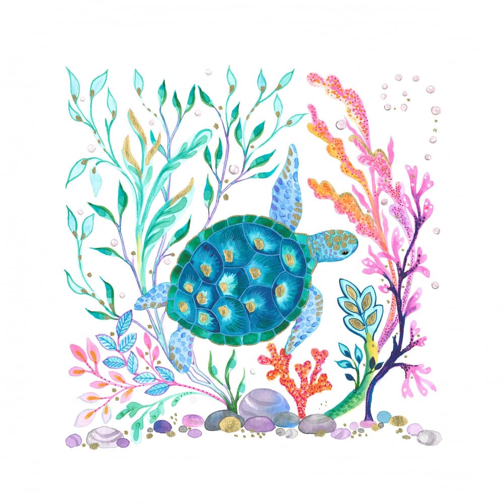 Turtle Amid Vibrant Coral by Isabelle Brent — canvas wall art