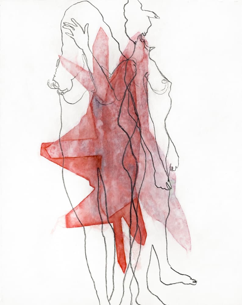 Fluid Forms in Red by Joshua Hoskins — canvas wall art