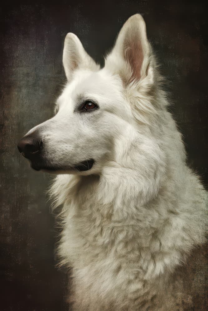 Elegant White Shepherd by Rafal Kulik — canvas wall art