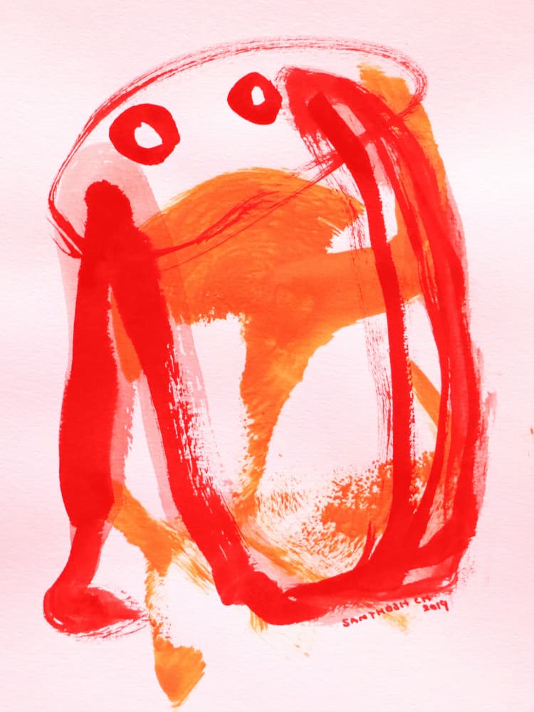 Vibrant Abstract Figure by Santhosh ch — canvas wall art