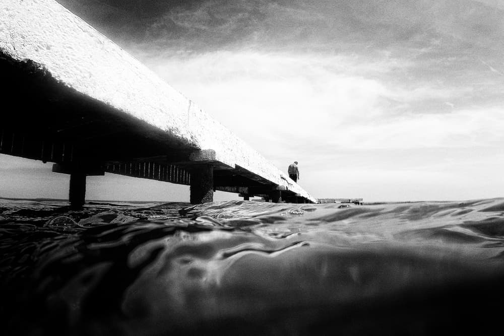 Solitary Figure Pier by Primož Kožuh — canvas wall art