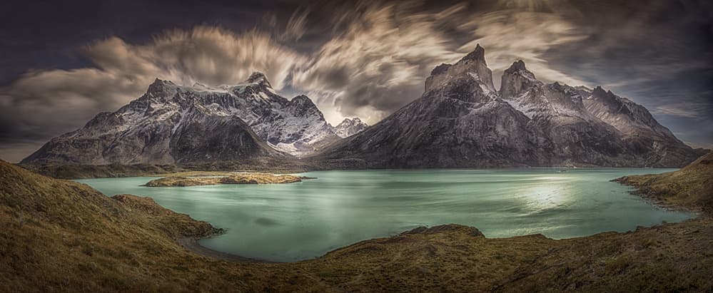 Dramatic Mountain Lake by Peter Svoboda MQEP — canvas wall art
