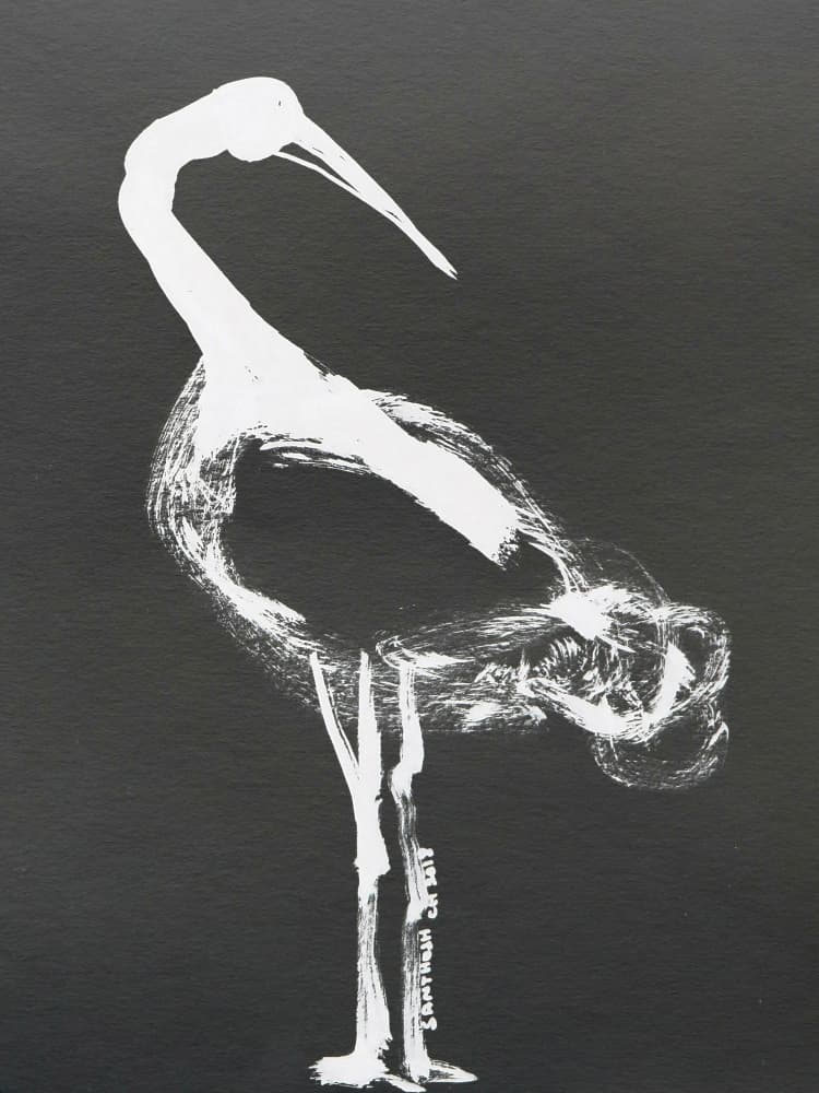 Elegant White Stork by Santhosh ch — canvas wall art