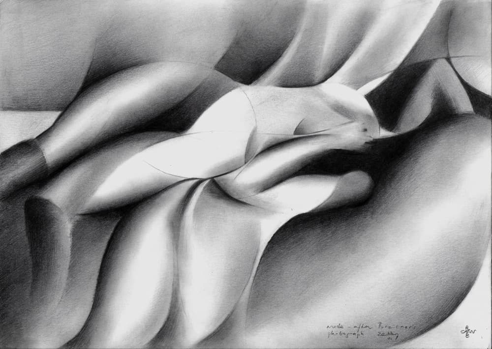 Flowing Figure Study by Corné Akkers — canvas wall art