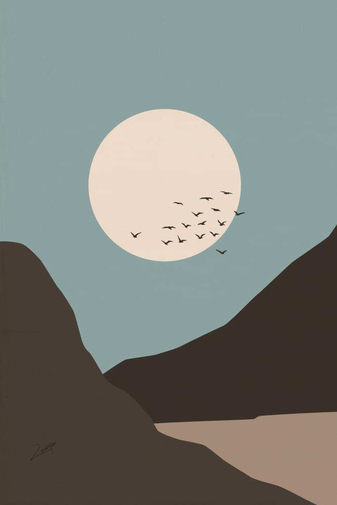 Serene Mountain Flight by zarish chaudhry — canvas wall art