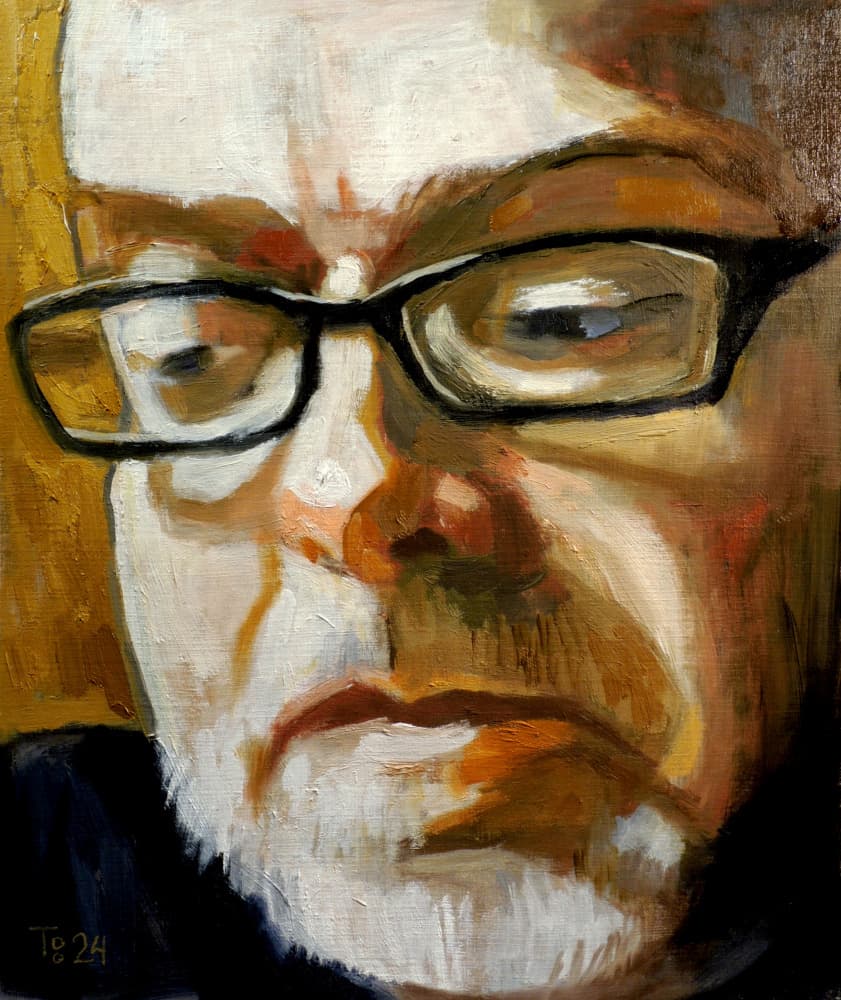Bearded Man Self-Portrait by Tore Bahnson — canvas wall art