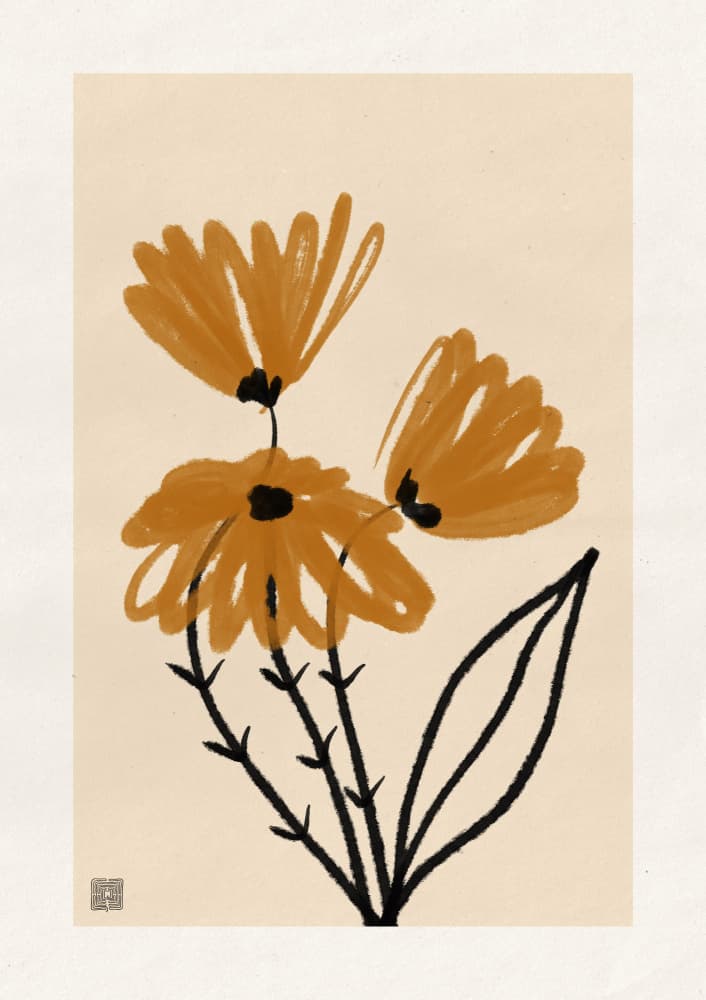 Warm Abstract Blooms by Amaze Atelier — canvas wall art