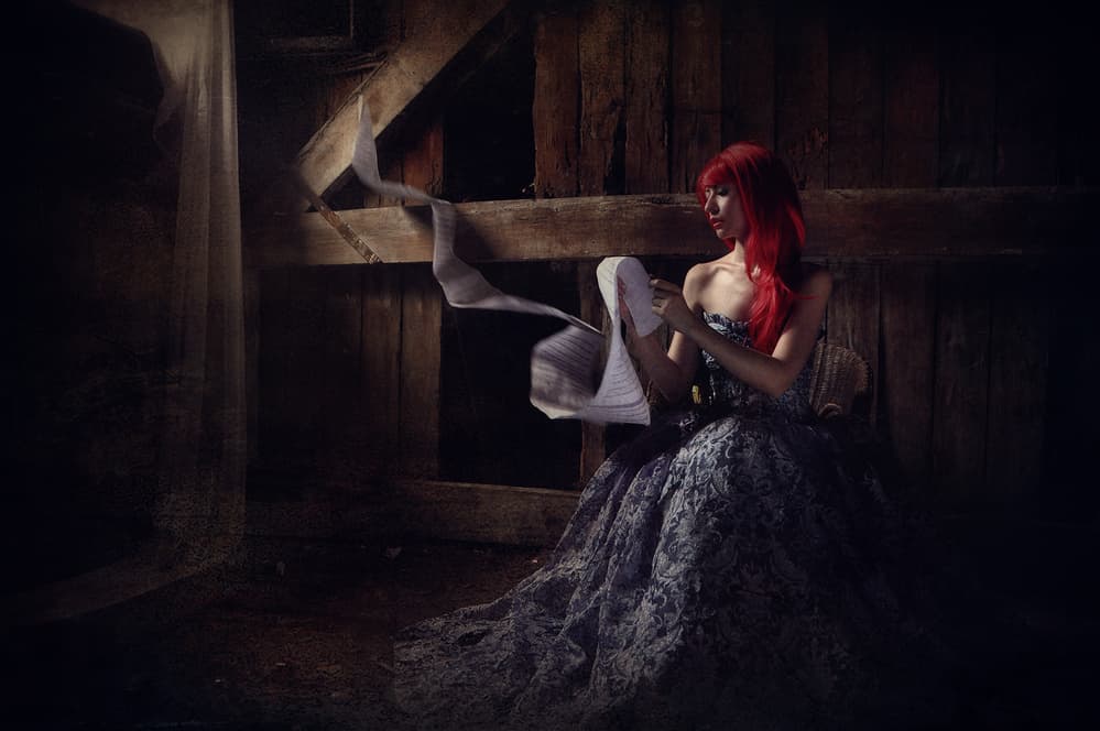 Ethereal Woman Red Hair by Hari Sulistiawan — canvas wall art