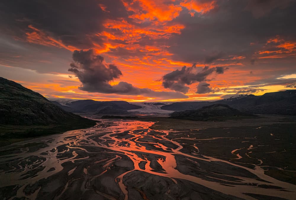 Braided River Sunset by Lydia Jacobs — canvas wall art