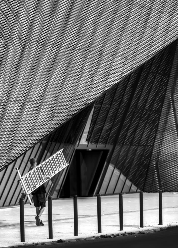 Man and Modern Angles by Anna Niemiec — canvas wall art