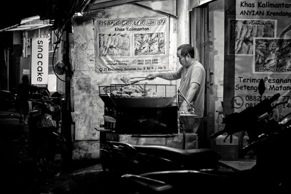 Street Vendor At Night by Rahmad Adriansyah — canvas wall art