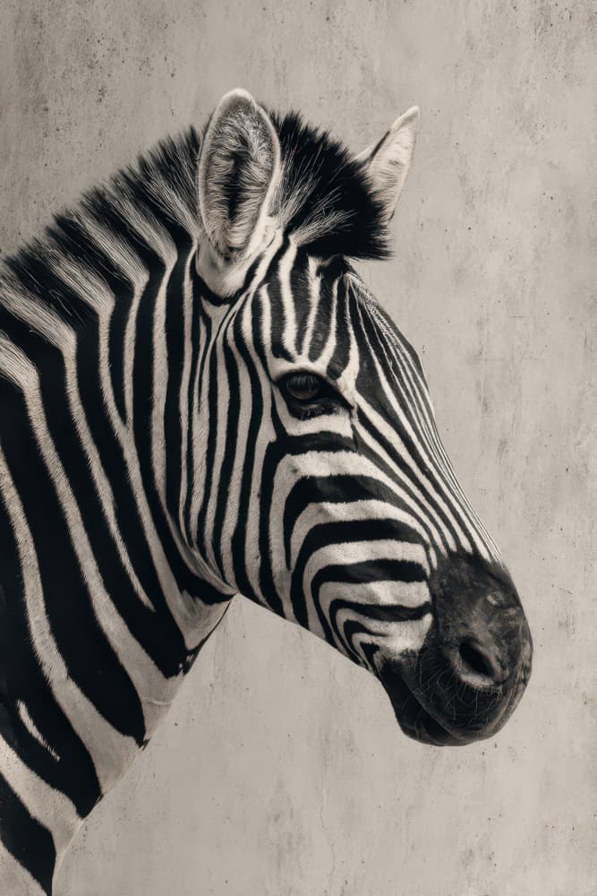 Elegant Zebra Portrait by Rafal Kulik — canvas wall art